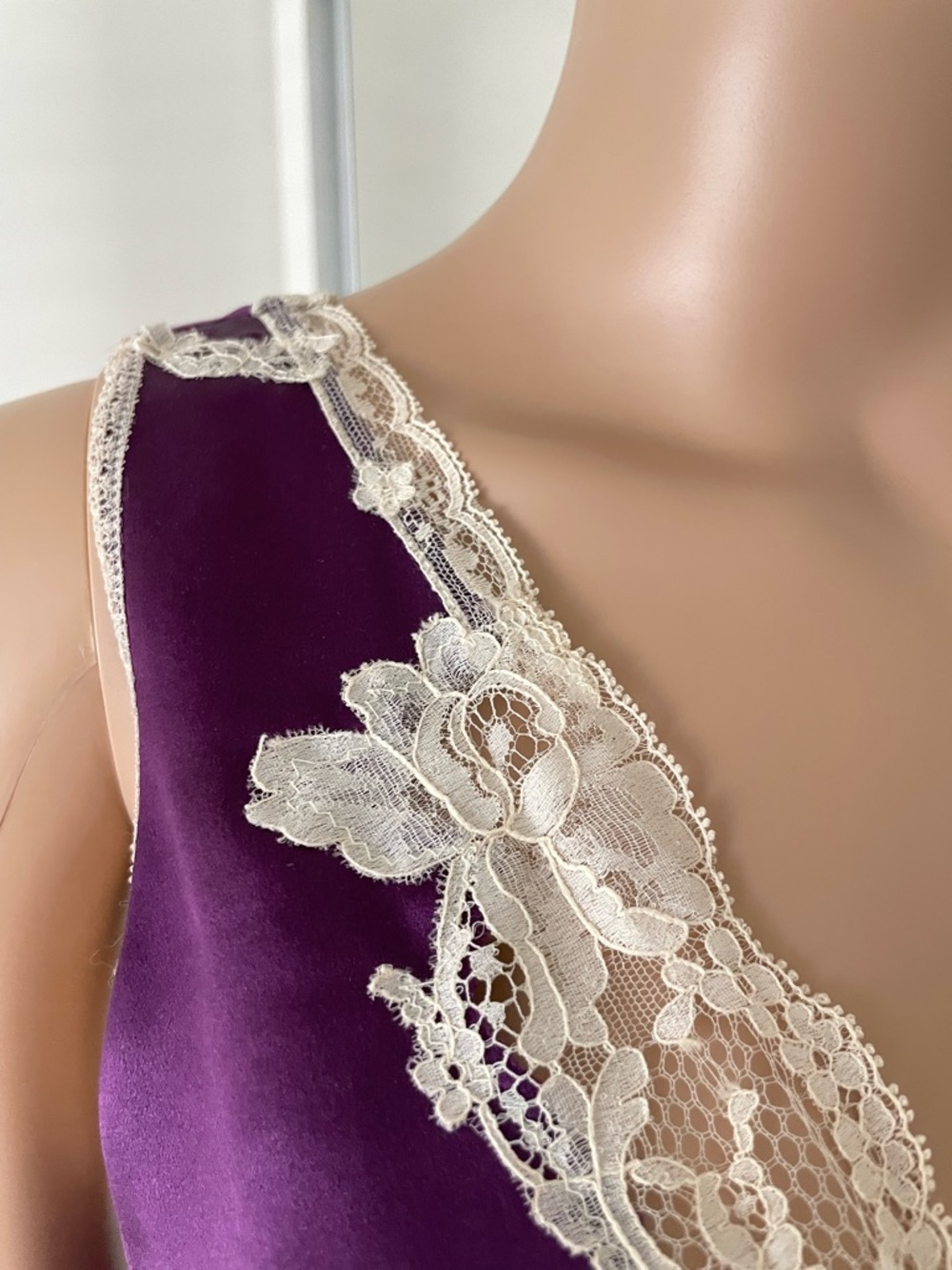 VTG Jonquil 100% Silk Lace Cami Tank Top 2000s Dead Stock Purple Tunic Y2K - Picture 7 of 9